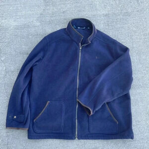 Polo Ralph Lauren Navy Blue Fleece Big and Tall Sweater Full Zip Jacket 4XLT